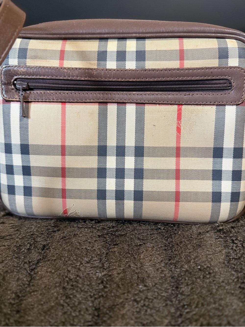 Burberry Beige Check Canvas Crossbody Bag - Picture 2 of 12